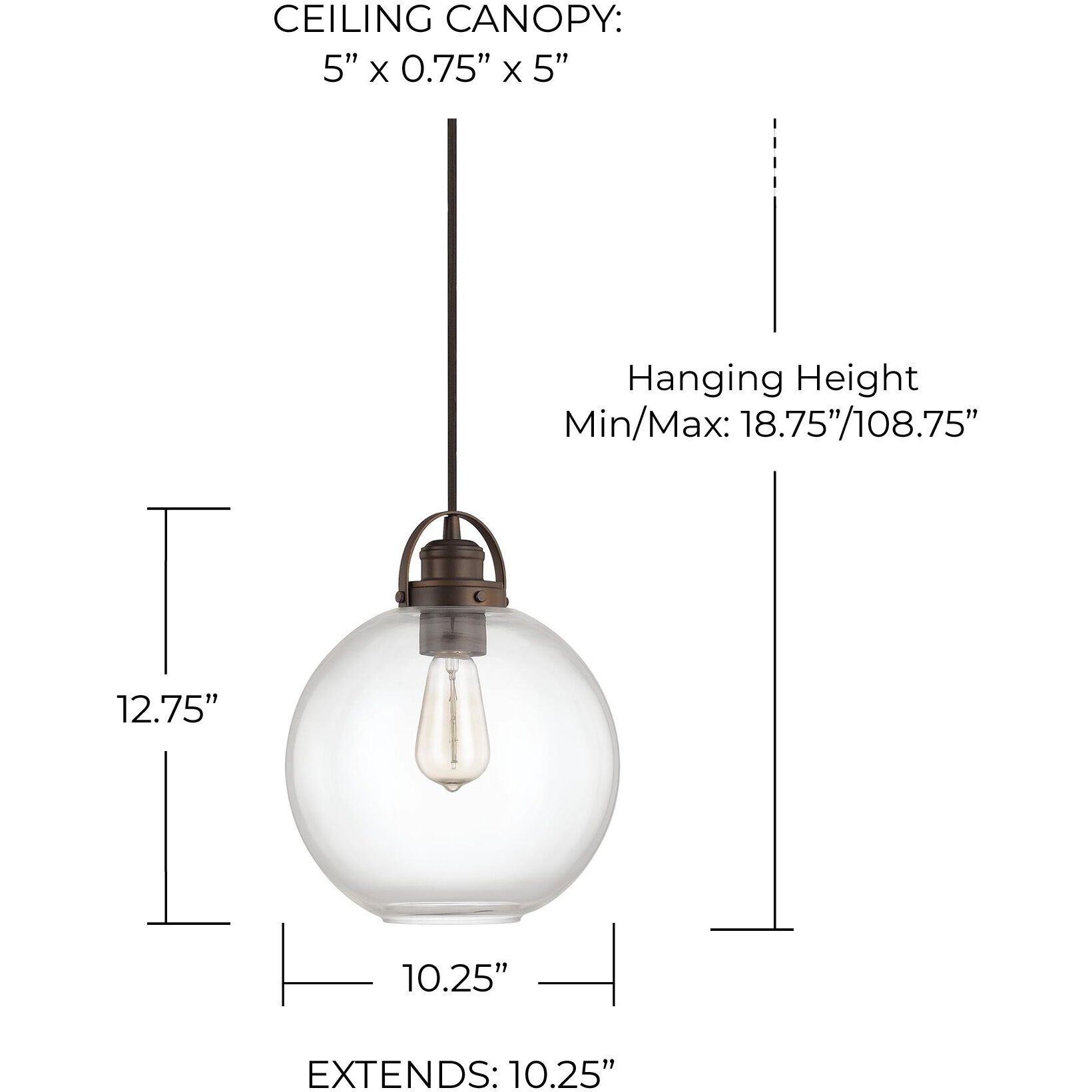 Dean 1 Light 10.25 inch Burnished Bronze Pendant Ceiling Light