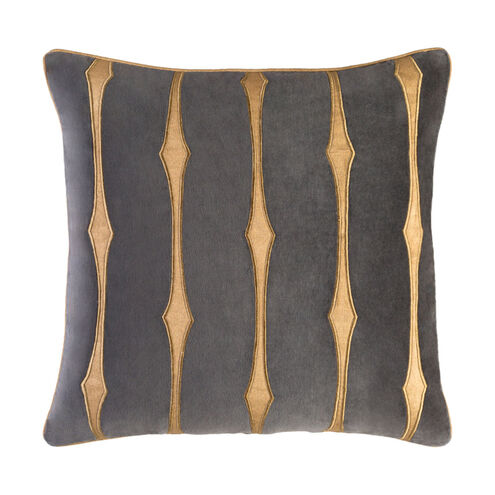 Graphic Stripe 22 X 22 inch Charcoal/Tan/Wheat Pillow Kit