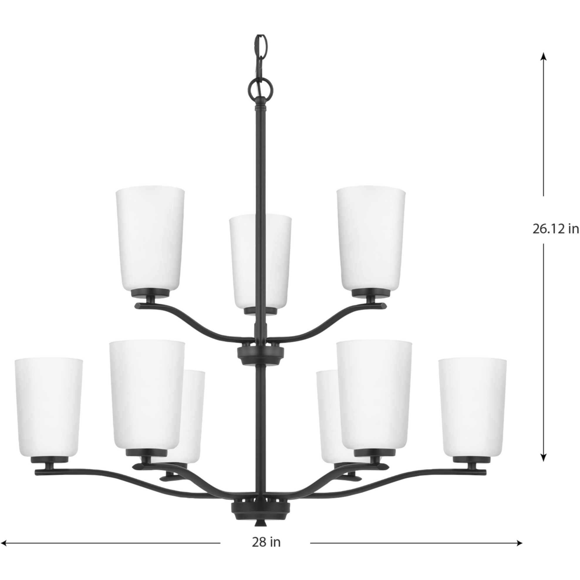 Adley 9 Light 28 inch Matte Black Chandelier Ceiling Light