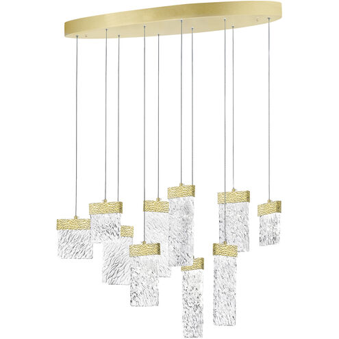 Carolina LED 12 inch Gold Leaf Down Chandelier Ceiling Light