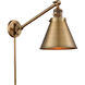 Appalachian 18 inch 60.00 watt Brushed Brass Swing Arm Wall Light, Franklin Restoration