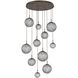 Gaia LED 36 inch Flat Bronze Multi-Pendant Ceiling Light in Smoke, 2700K LED