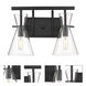 Auralume Colden LED 15 inch Matte Black and Clear Bath Vanity Light Wall Light