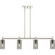 Downtown Urban Crown Point Island Light Ceiling Light in Polished Nickel, Plated Smoke