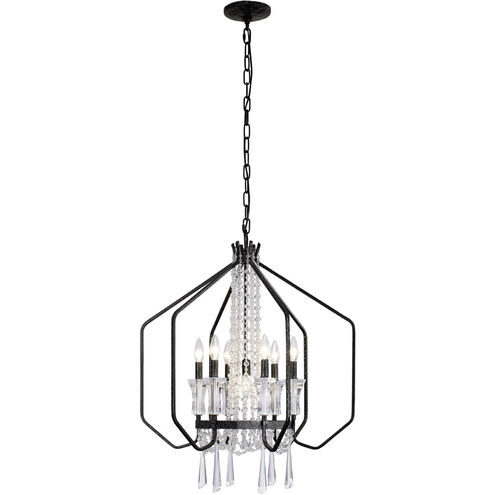 Barcelona 7 Light 26 inch Onyx and Clear Pendant Ceiling Light
