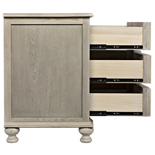 Curved Front Vintage Grey Chest, 3 Drawer