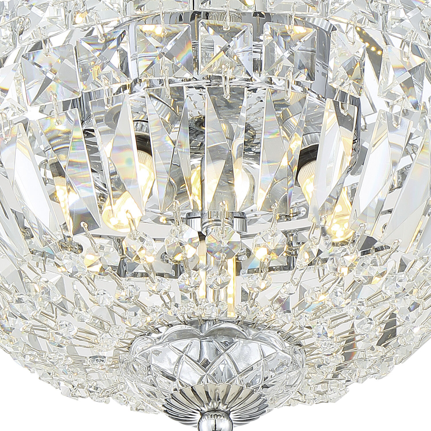 Roslyn 3 Light 10 inch Polished Chrome Flush Ceiling Light