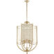 Bastille 6 Light 21.5 inch Aged Silver Leaf Entry Pendant Ceiling Light