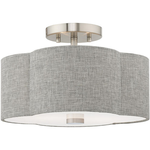 Kalmar 2 Light 13 inch Brushed Nickel Semi-Flush Mount Ceiling Light