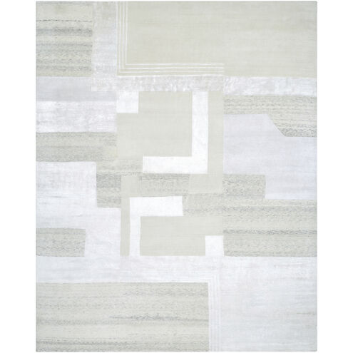 Jaylin 120 X 96 inch Off-White / Light Silver Handmade Rug in 8 x 10