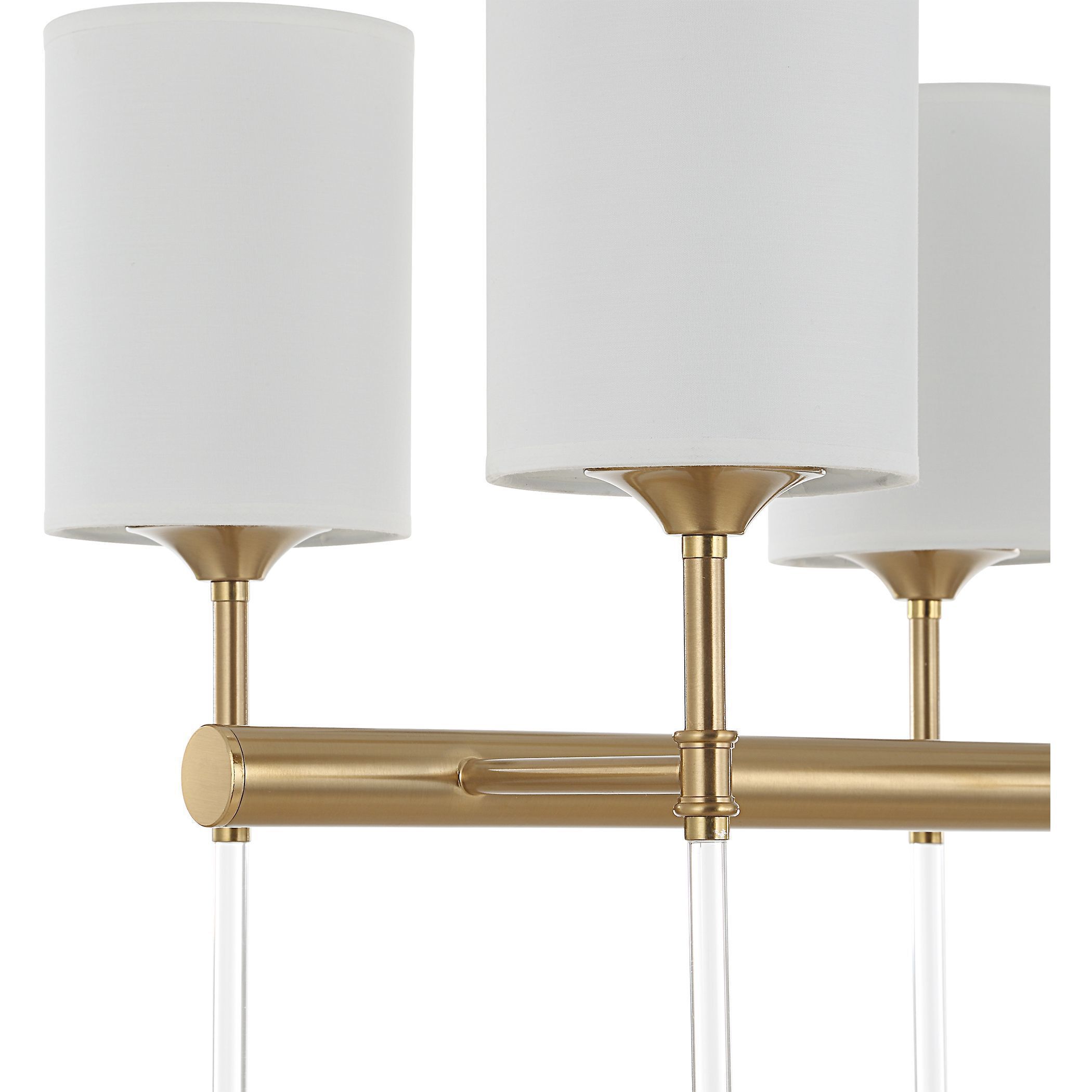 Awyr 8 Light 43.5 inch Warm Brass Linear Chandelier Ceiling Light