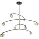 Athena LED 43.5 inch Matte Black and Brushed Brass Pendant Ceiling Light