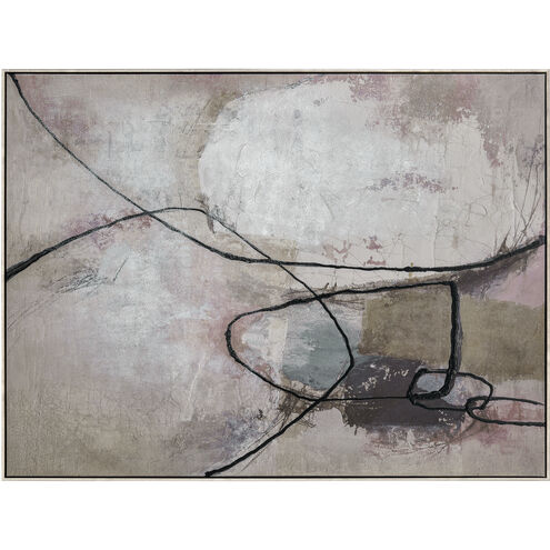 Kinetic Off White with Black and Wood Tone Framed Wall Art