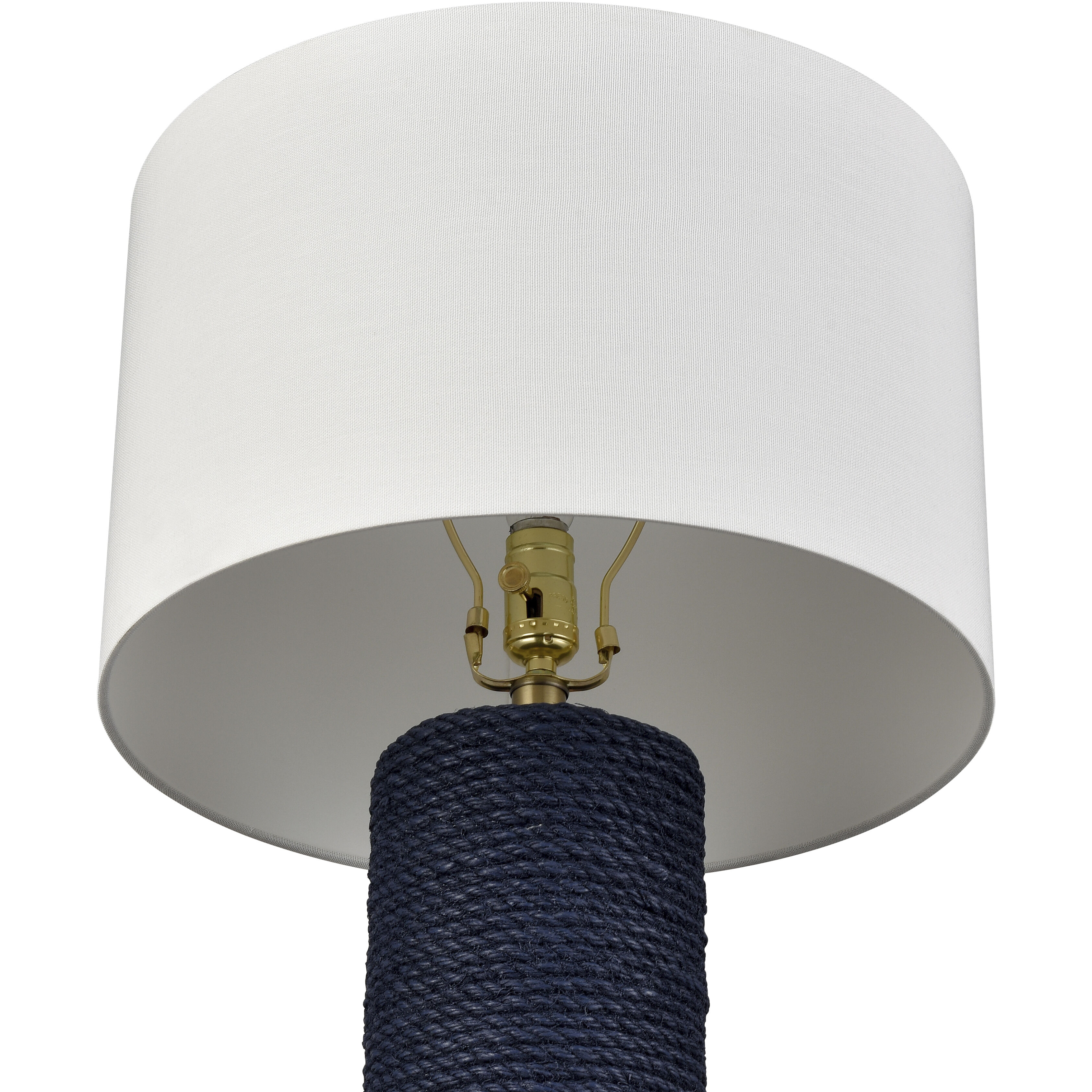 Sherman 27.5 inch 150 watt Navy with Antique Brass Table Lamp Portable Light