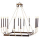 Hill Country 12 Light Antique White and Osprey Brown Chandelier Ceiling Light