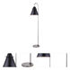 Talia 66 inch 60.00 watt Brushed Nickel/Matte Black Floor Lamp Portable Light