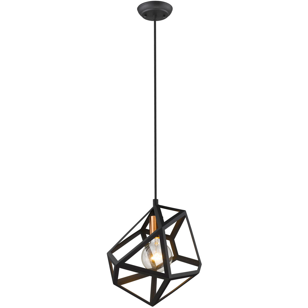 Hedron 1 Light 9 inch Matte Black Pendant Ceiling Light