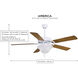 Atlas America 52 inch Gloss White with Reversible White/Light Oak Wood Tone Blades Ceiling Fan, Atlas