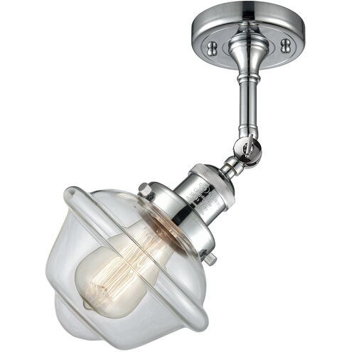 Franklin Restoration Small Oxford 1 Light 8 inch Polished Chrome Semi-Flush Mount Ceiling Light in Clear Glass, Franklin Restoration