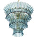 Toscano 10 Light 26.38 inch Antique Brass Chandelier Ceiling Light in Blue Glass