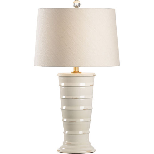 Vietri 30 inch 100 watt Hand Sculpted/Aged Cream Glaze Table Lamp Portable Light