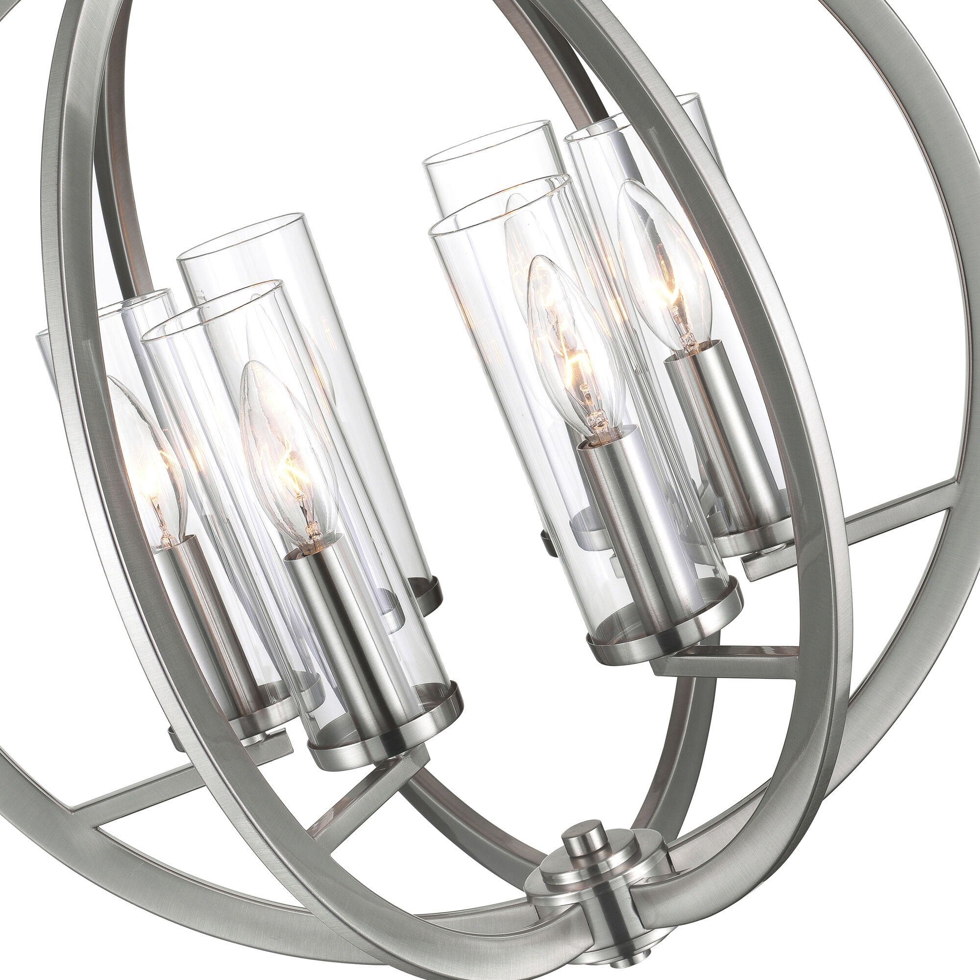 Elton 6 Light 19 inch Satin Nickel Chandelier Ceiling Light