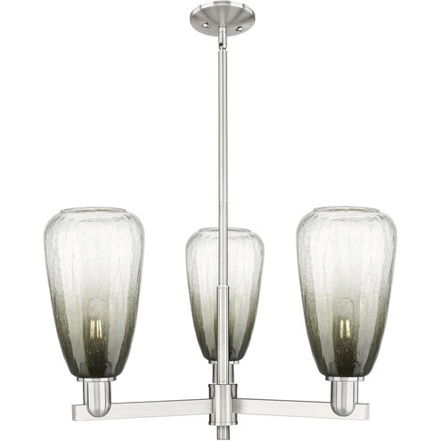 Brookhaven Almond 3 Light 17.63 inch Satin Nickel Chandelier Ceiling Light in Slate Glass