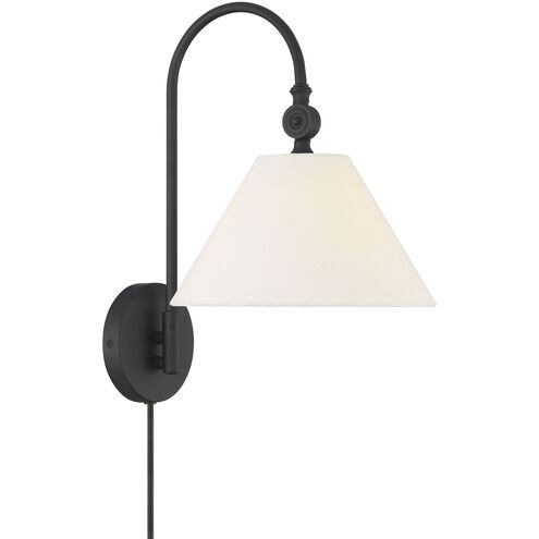 Traditional 1 Light 10 inch Matte Black Wall Sconce Wall Light