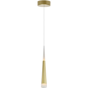 Andes 2 inch Satin Gold Down Mini Pendant Ceiling Light