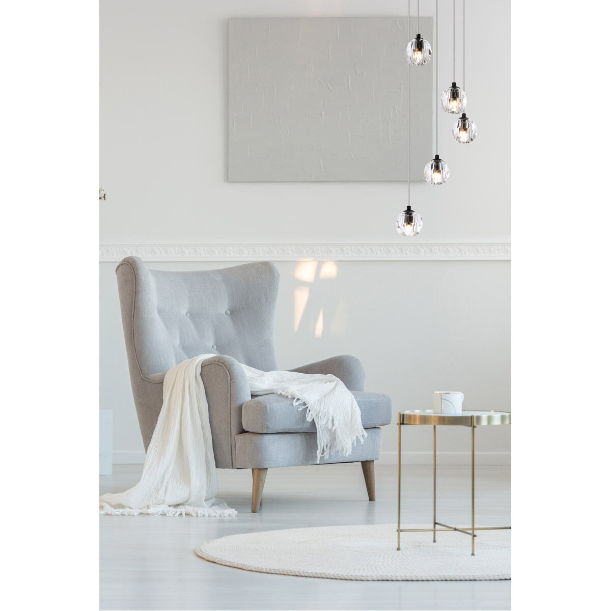 Eren 5 Light 11.8 inch Black Pendant Ceiling Light