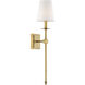 Monroe 1 Light 5 inch Warm Brass Wall Sconce Wall Light, Essentials