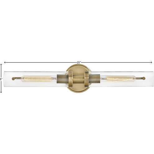 Vaughn 2 Light 25 inch Heritage Brass Vanity Light Wall Light