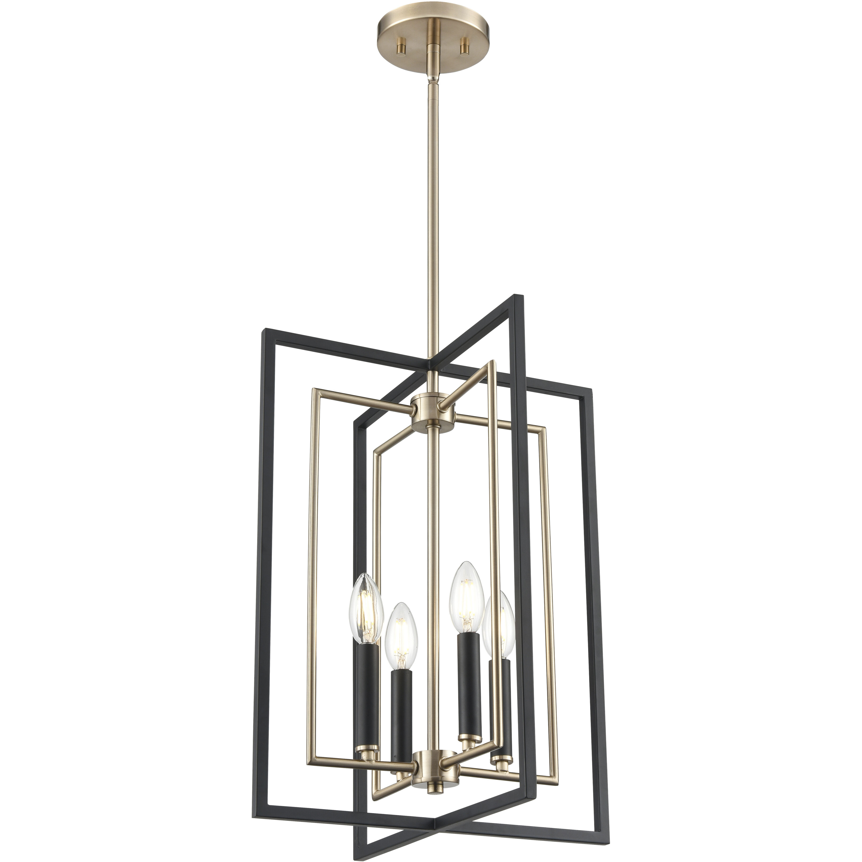 Noelle 4 Light 15 inch Matte Black/Modern Gold Pendant Ceiling Light