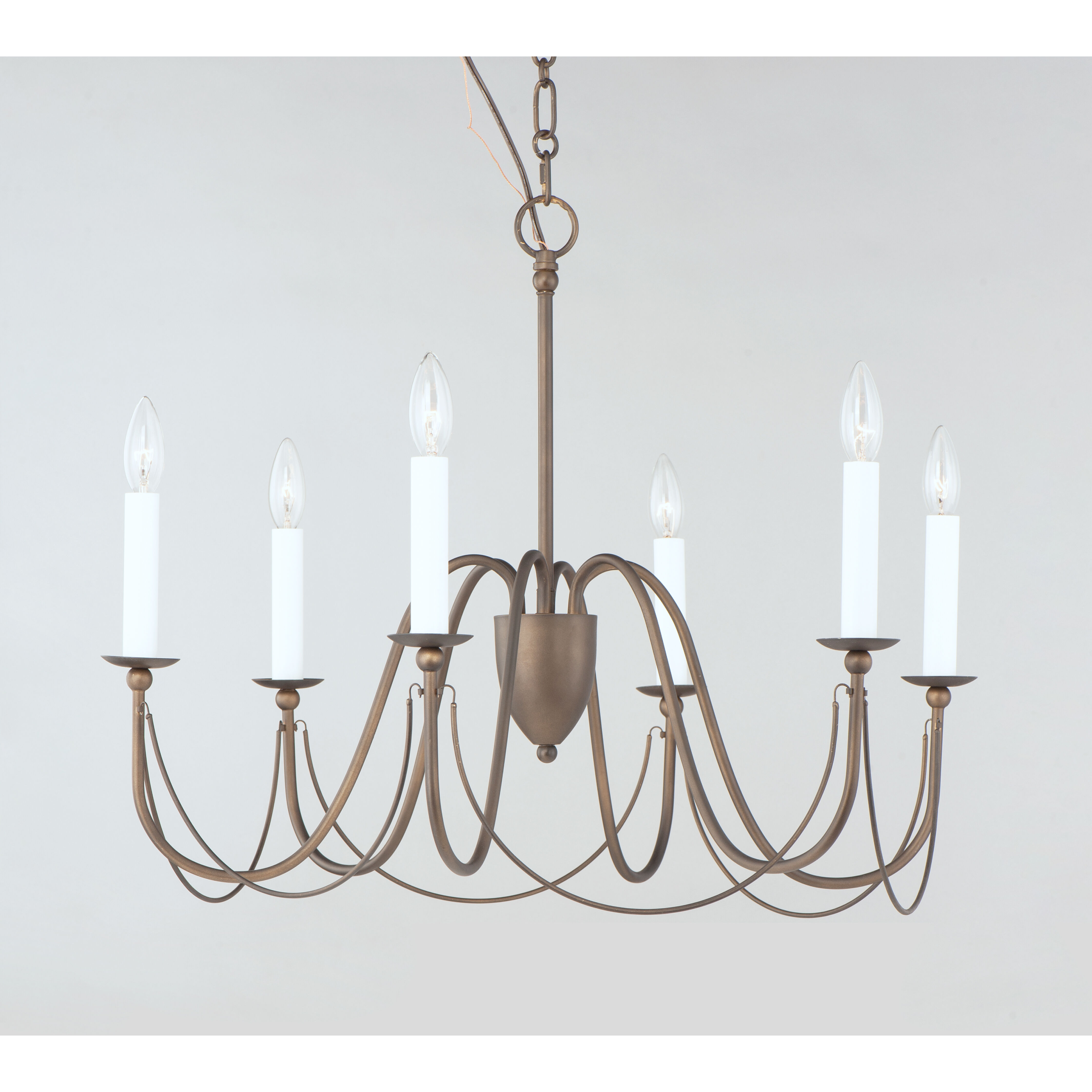 Plumette 6 Light 28 inch Chestnut Bronze Chandelier Ceiling Light