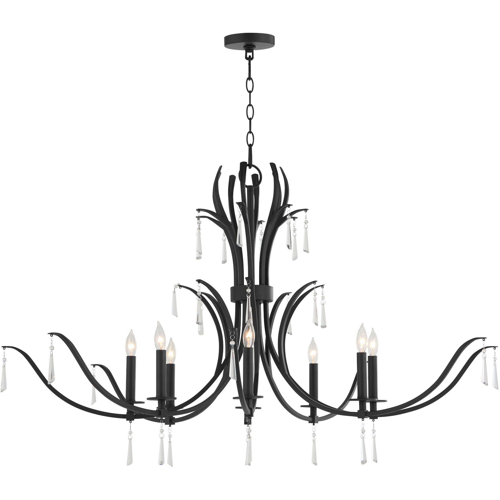 Majesty 8 Light 45 inch Matte Black Chandelier Ceiling Light