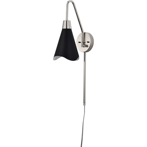 Tango 1 Light 6 inch Matte Black/Polished Nickel Bathroom Vanity Lights Wall Light