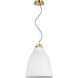 Sean Lavin Forge 1 Light 16 inch Natural Brass Pendant Ceiling Light in Matte White