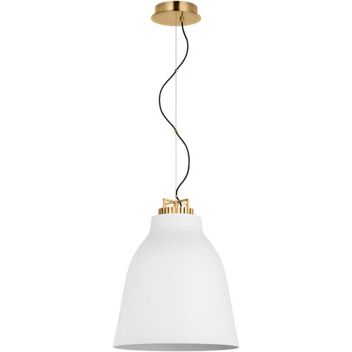 Sean Lavin Forge 1 Light 16 inch Natural Brass Pendant Ceiling Light in Matte White