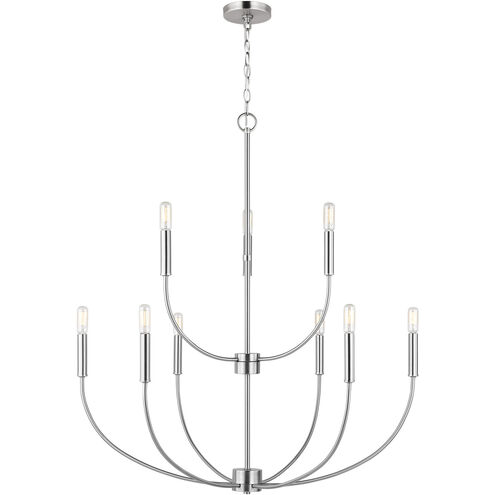 Greenwich 9 Light 32 inch Brushed Nickel Chandelier Ceiling Light