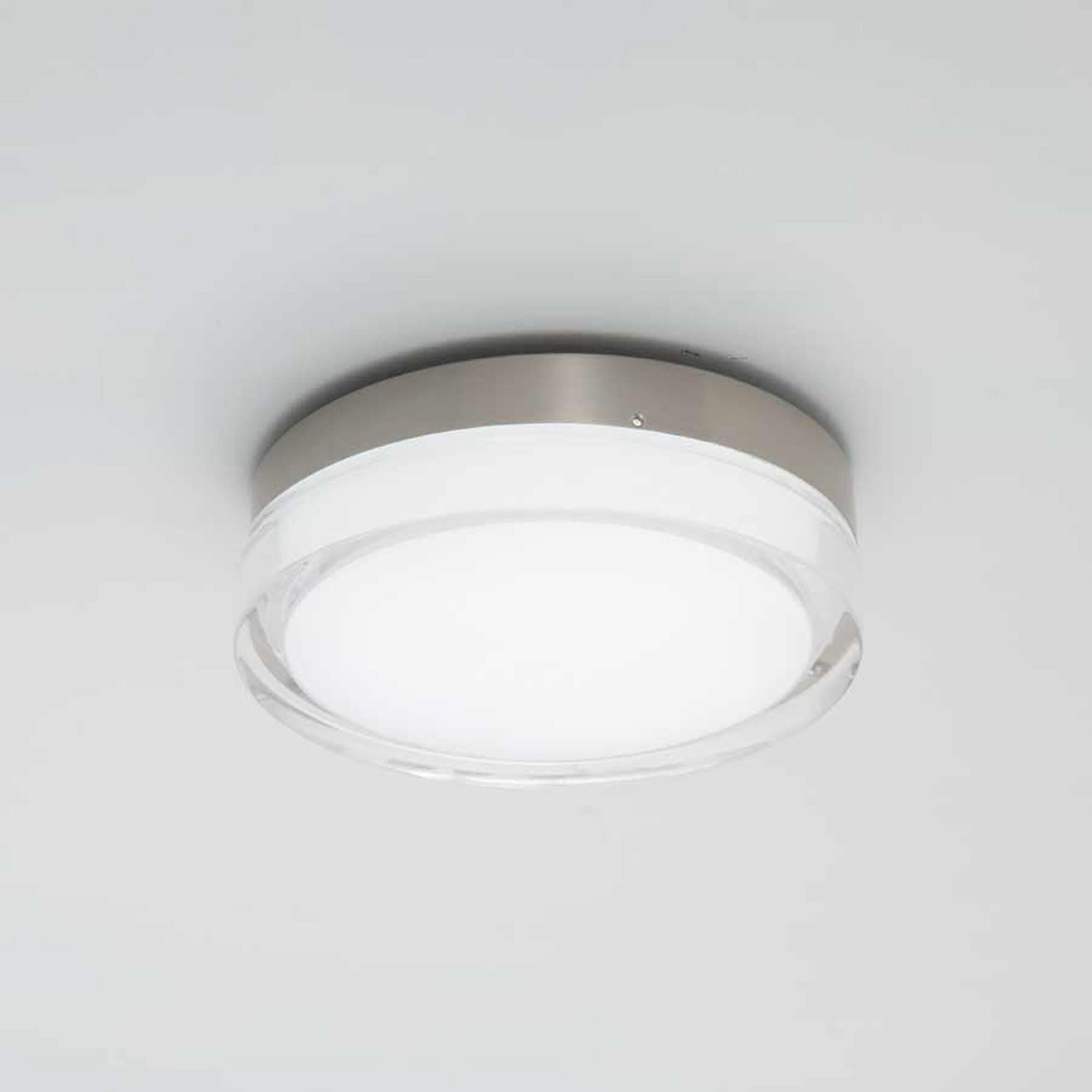Dot LED 12.13 inch Stainless Steel Flush Mount Ceiling Light in 2700K, dweLED