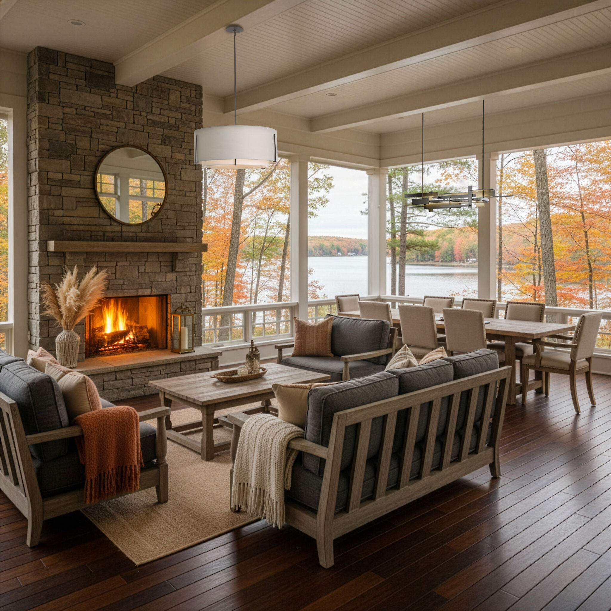 Planar LED 42.3 inch Dark Smoke Pendant Ceiling Light, Large