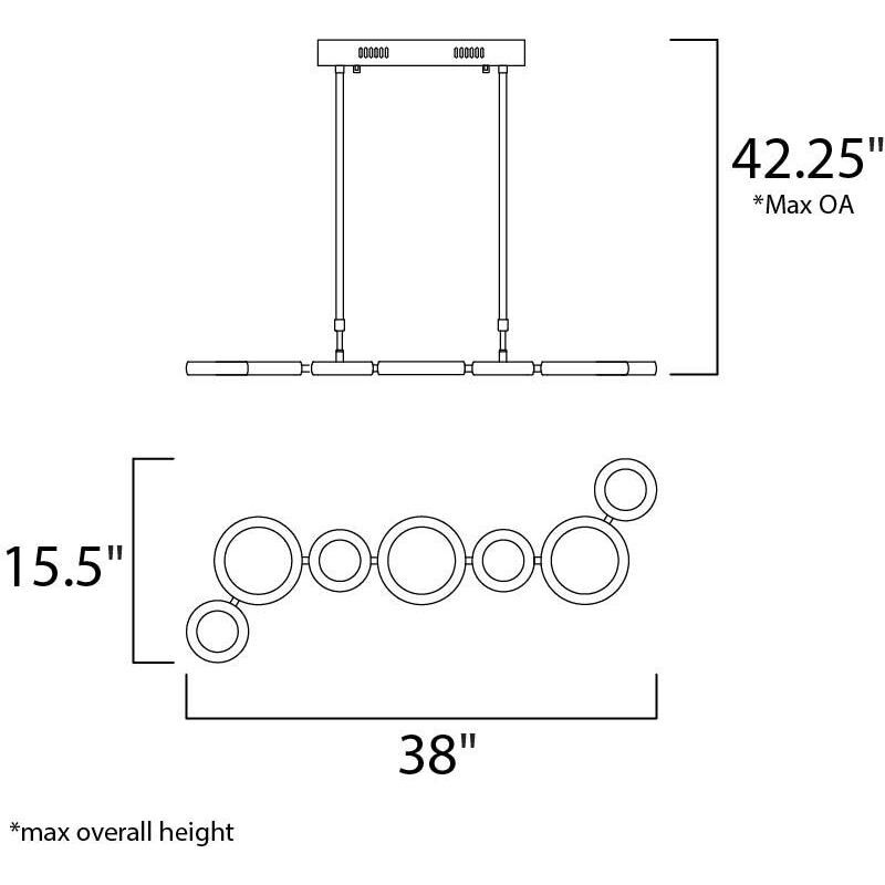 Timbale LED 15.5 inch Polished Chrome Multi-Light Pendant Ceiling Light