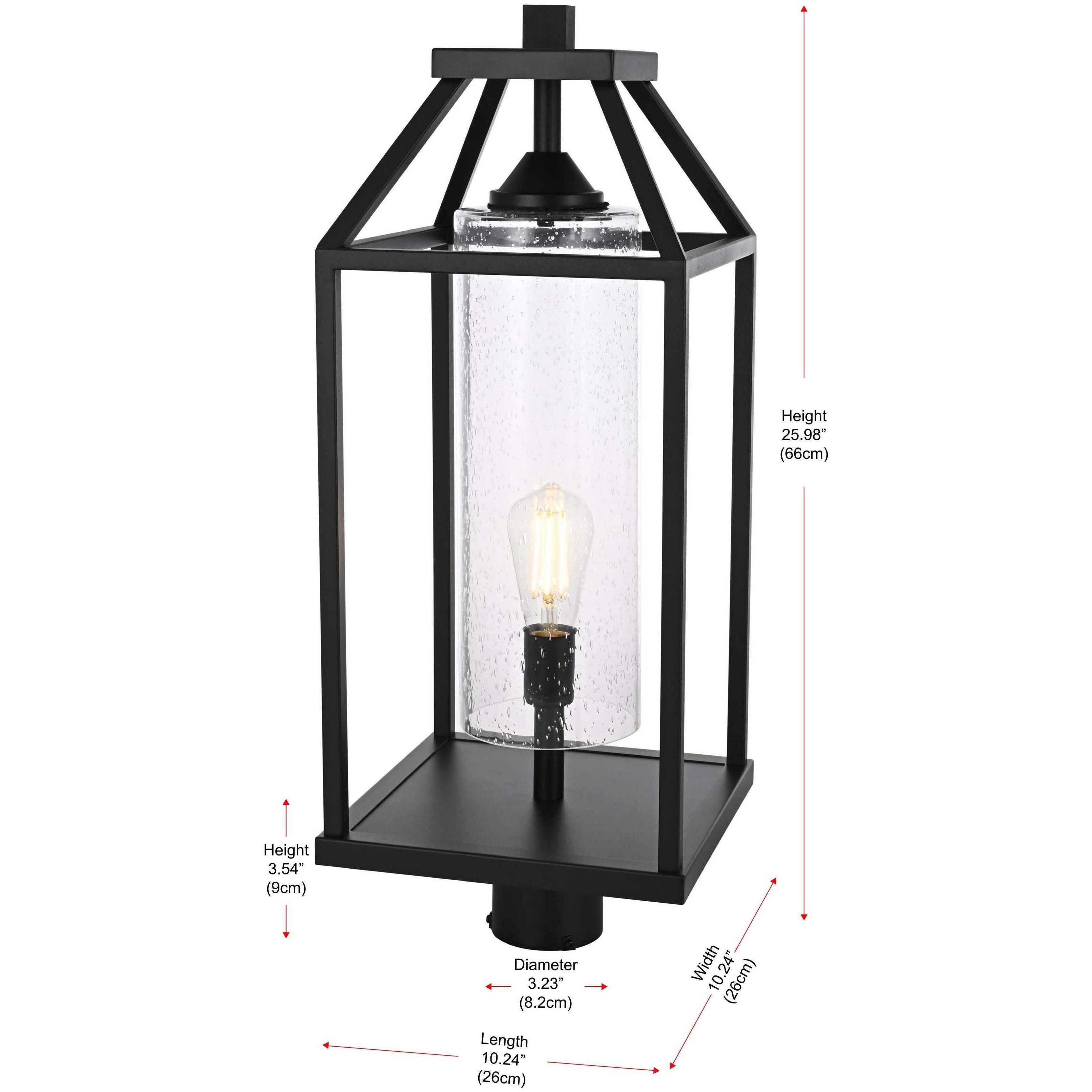 Zora 1 Light 26 inch Black Outdoor Post Light