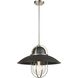 Peggy's Cove 1 Light Graphite and Satin Nickel Pendant Ceiling Light