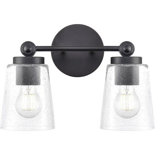 Lauryn 2 Light 13.5 inch Matte Black Vanity Light Wall Light