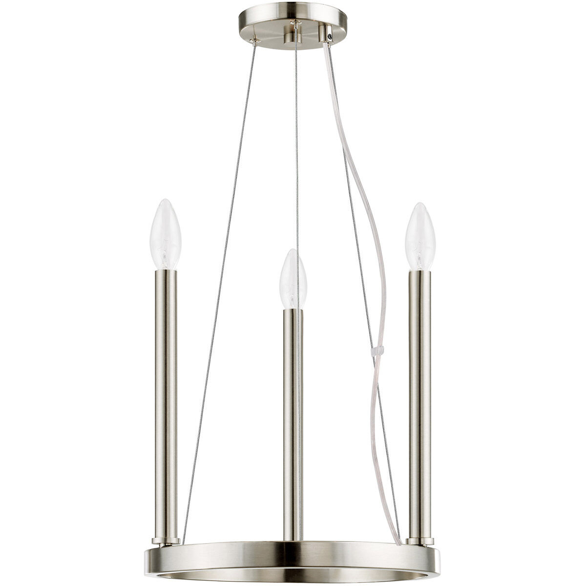Alpine 3 Light 12 inch Brushed Nickel Mini Chandelier Ceiling Light