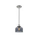 Franklin Restoration Large Bell 1 Light 8 inch Polished Nickel Mini Pendant Ceiling Light in Plated Smoke Glass