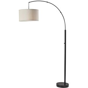 Rockwell 74 inch 100.00 watt Black Arc Floor Lamp Portable Light, Simplee Adesso