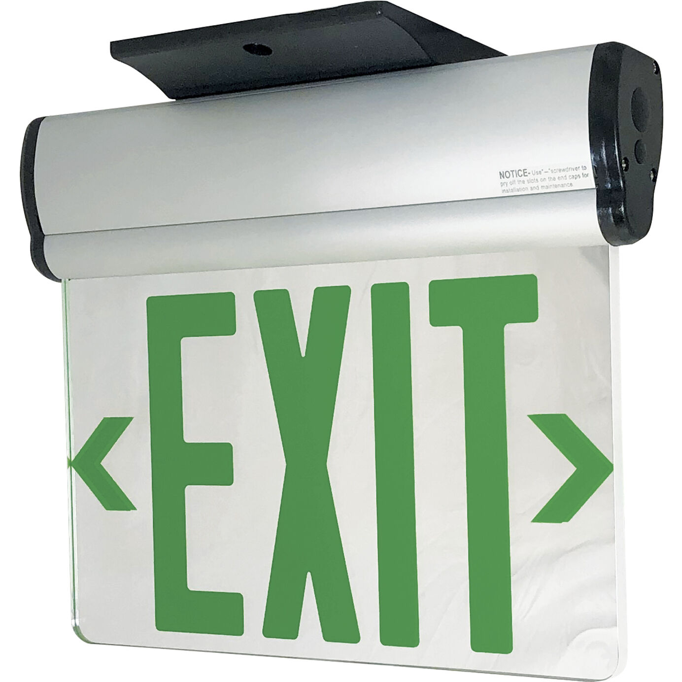 Aaliyah 1 Light Green Letters and Aluminum Housing Exit / Emergency Ceiling Light