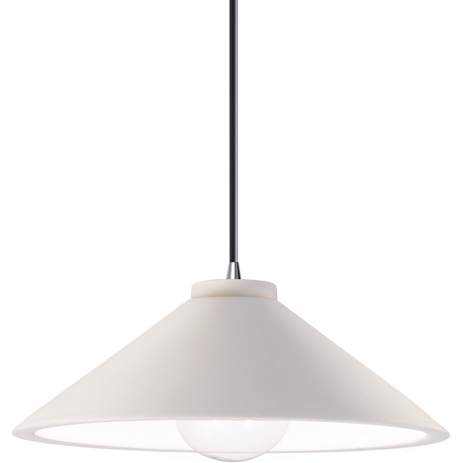Radiance Collection LED 11.75 inch Bisque and Polished Chrome Pendant Ceiling Light, Form+Finish+Function